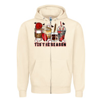 Sandshell tis' the season baseball coffee cups Zipper Hoodie - Zillion Design Studio