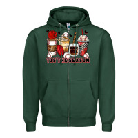 Sports Green tis' the season baseball coffee cups Zipper Hoodie - Zillion Design Studio