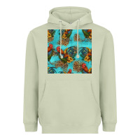 Matcha rooster and sunflowers seamless pattern Heavyweight Hoodie - HRA Design Shop