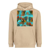 Mushroom rooster and sunflowers seamless pattern Heavyweight Hoodie - HRA Design Shop