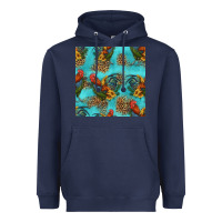 Navy rooster and sunflowers seamless pattern Heavyweight Hoodie - HRA Design Shop