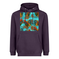 Plum rooster and sunflowers seamless pattern Heavyweight Hoodie - HRA Design Shop