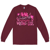 Burgundy cancer picked the wrong girl Long Sleeve Tee - RanaPortraitStore