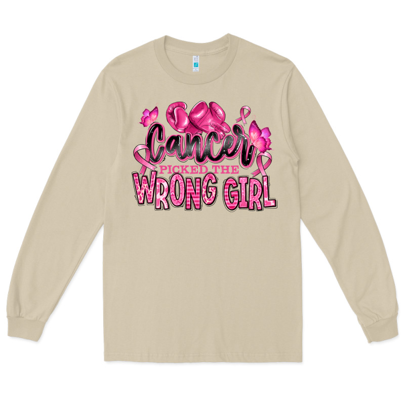 Cancer Picked The Wrong Girl Long Sleeve Tee by RanaPortraitStore | Teevron