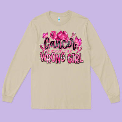 Long Sleeve Tee cancer picked the wrong girl
