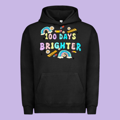 100 Days Brighter Urban Hoodie Designed By Maliassmallbusiness