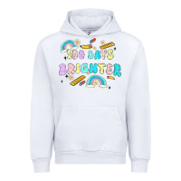 White 100 days brighter Urban Hoodie - MaliasSmallBusiness