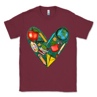 Burgundy teacher  heart Classic Tee - texasbilliewilder