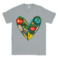 Heather Grey teacher  heart Classic Tee - texasbilliewilder