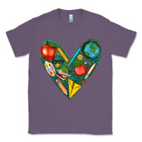 Lavender teacher  heart Classic Tee - texasbilliewilder