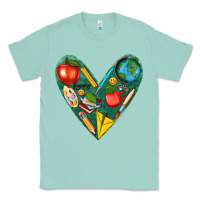 Seafoam teacher  heart Classic Tee - texasbilliewilder