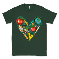 Sports Green teacher  heart Classic Tee - texasbilliewilder