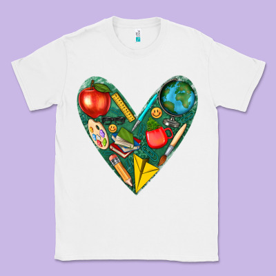 Teacher  Heart Classic Tee Designed By Texasbilliewilder