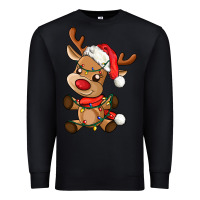 Black baby christmas reindeer Premium Sweatshirt - AdoDesignShop