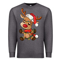 Charcoal Heather baby christmas reindeer Premium Sweatshirt - AdoDesignShop