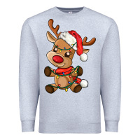Heather Grey baby christmas reindeer Premium Sweatshirt - AdoDesignShop