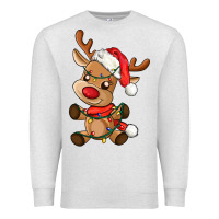 Oatmeal Heather baby christmas reindeer Premium Sweatshirt - AdoDesignShop