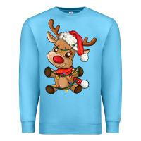 Ocean Blue baby christmas reindeer Premium Sweatshirt - AdoDesignShop