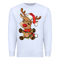 White baby christmas reindeer Premium Sweatshirt - AdoDesignShop