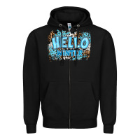 Black hello winter Zipper Hoodie - RanaPortraitStore