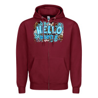 Burgundy hello winter Zipper Hoodie - RanaPortraitStore