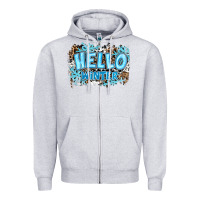 Heather Grey hello winter Zipper Hoodie - RanaPortraitStore
