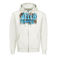 Oatmeal Heather hello winter Zipper Hoodie - RanaPortraitStore