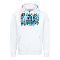 White hello winter Zipper Hoodie - RanaPortraitStore