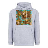 Heather Grey goat sunflowers seamless pattern Heavyweight Hoodie - HRA Design Shop
