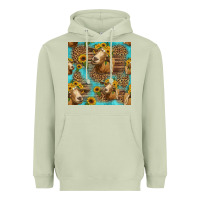 Matcha goat sunflowers seamless pattern Heavyweight Hoodie - HRA Design Shop