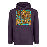 Plum goat sunflowers seamless pattern Heavyweight Hoodie - HRA Design Shop