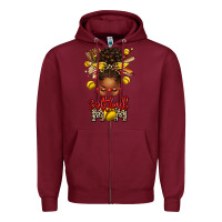 Burgundy softball mom afro messy bun Zipper Hoodie - texasbilliewilder