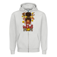 Dove Grey softball mom afro messy bun Zipper Hoodie - texasbilliewilder