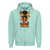 Seafoam softball mom afro messy bun Zipper Hoodie - texasbilliewilder