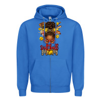 True Royal softball mom afro messy bun Zipper Hoodie - texasbilliewilder