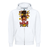 White softball mom afro messy bun Zipper Hoodie - texasbilliewilder