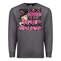 Charcoal Heather in october we wear pink for breast cancer Premium Sweatshirt - AdoDesignShop