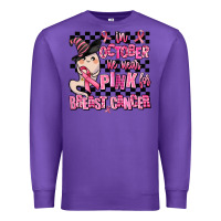 Purple in october we wear pink for breast cancer Premium Sweatshirt - AdoDesignShop