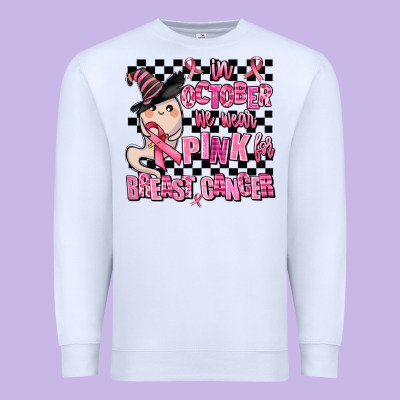 In October We Wear Pink For Breast Cancer Premium Sweatshirt Designed By Adodesignshop