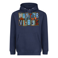 Navy winter vibes Heavyweight Hoodie - FaDigitalArtStudio