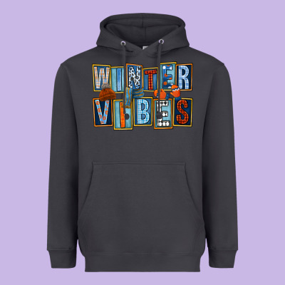 Winter Vibes Heavyweight Hoodie Designed By Fadigitalartstudio