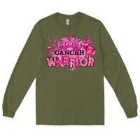 Army Green breast cancer warrior Long Sleeve Tee - RanaPortraitStore