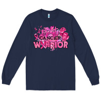 Navy breast cancer warrior Long Sleeve Tee - RanaPortraitStore