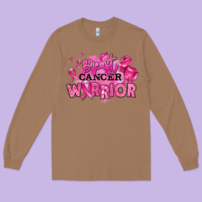 Long Sleeve Tee breast cancer warrior