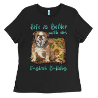 Black life is better with a english bulldog Ladies Tee - BarkalooDesign