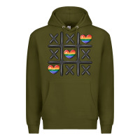 Army Green pride tic tac toe Premium Hoodie - MaliasSmallBusiness