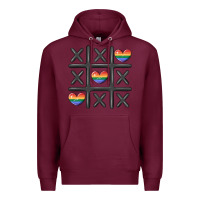 Burgundy pride tic tac toe Premium Hoodie - MaliasSmallBusiness