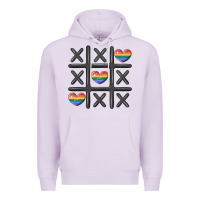 Lilac pride tic tac toe Premium Hoodie - MaliasSmallBusiness