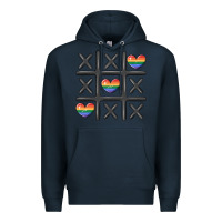 Navy pride tic tac toe Premium Hoodie - MaliasSmallBusiness