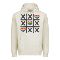 Oatmeal Heather pride tic tac toe Premium Hoodie - MaliasSmallBusiness